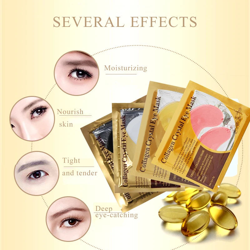 20Pcs=10Pairs Gold Collagen Crystal Eye Mask