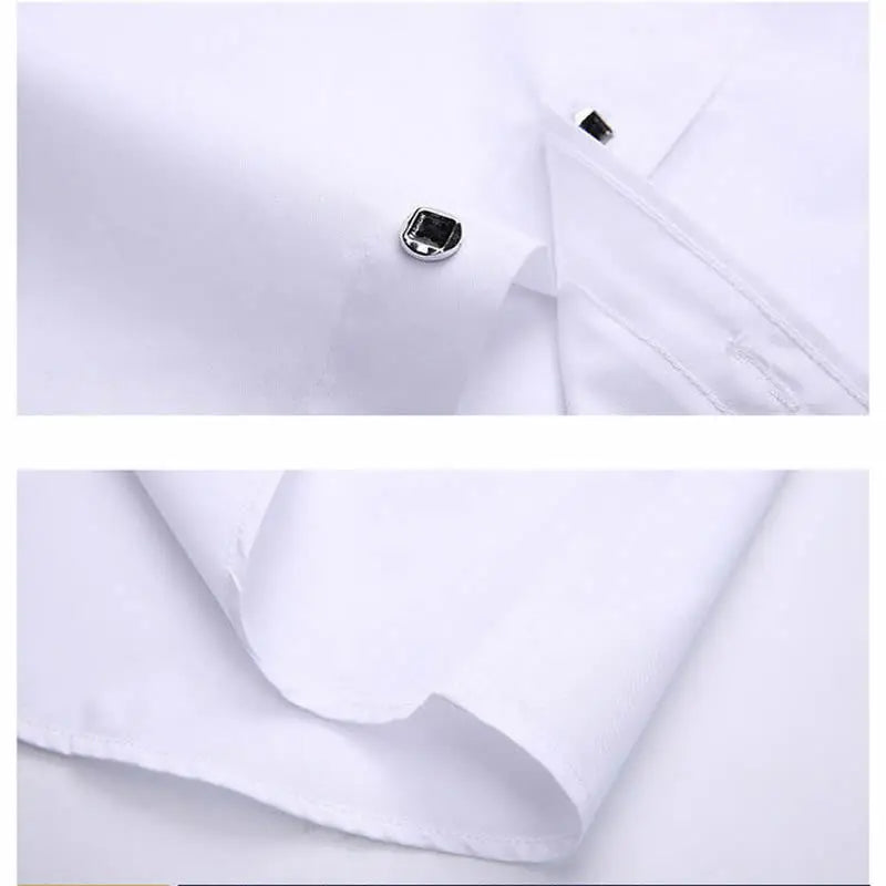 Men's Long Sleeve Button-Down Shirt Slim Fit Solid Color